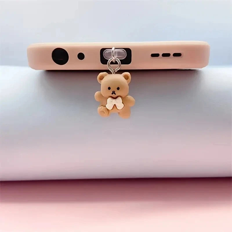 Phone Dust Plug iPhone Samsung Type-C Interface Cute Bear Decorative Accessories Hanging Accessories Universal Dust Plug