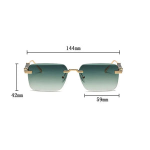 Designer Sunglasses For Men Vintage Rimless Sunglasses Women Trendy Luxury Square Fashion Glasses