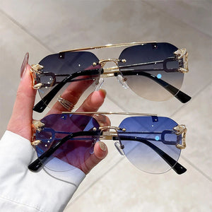 Sunglasses Women Luxury Rimless Vintage Fashion Glasses