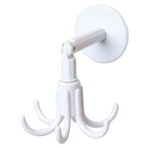Six-claw Rotary Hook Punch-free 360 Degree Spoon Rack Key Rack Multi-functional Household Kitchen Hanging Bathroom Storage Rack